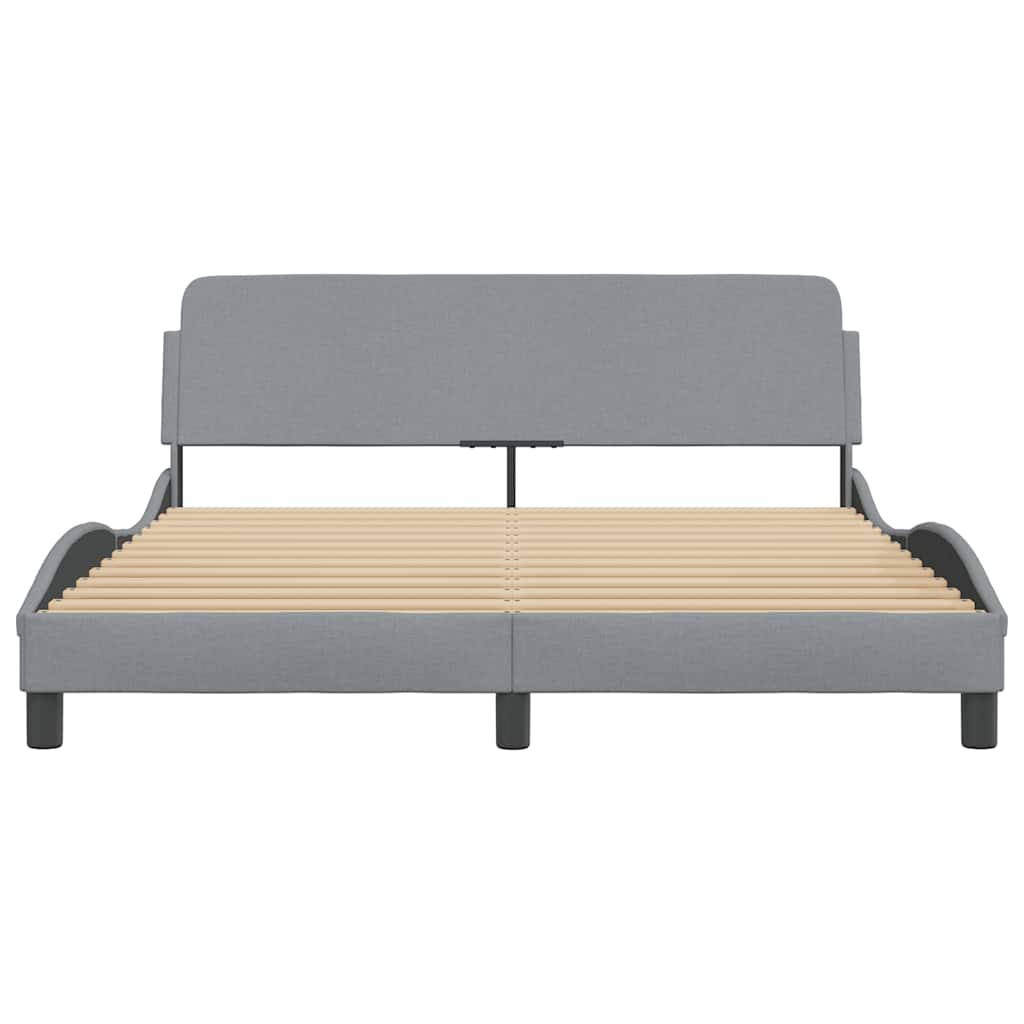 Estrutura de cama dover 160x200 cm tecido cinzento-claro