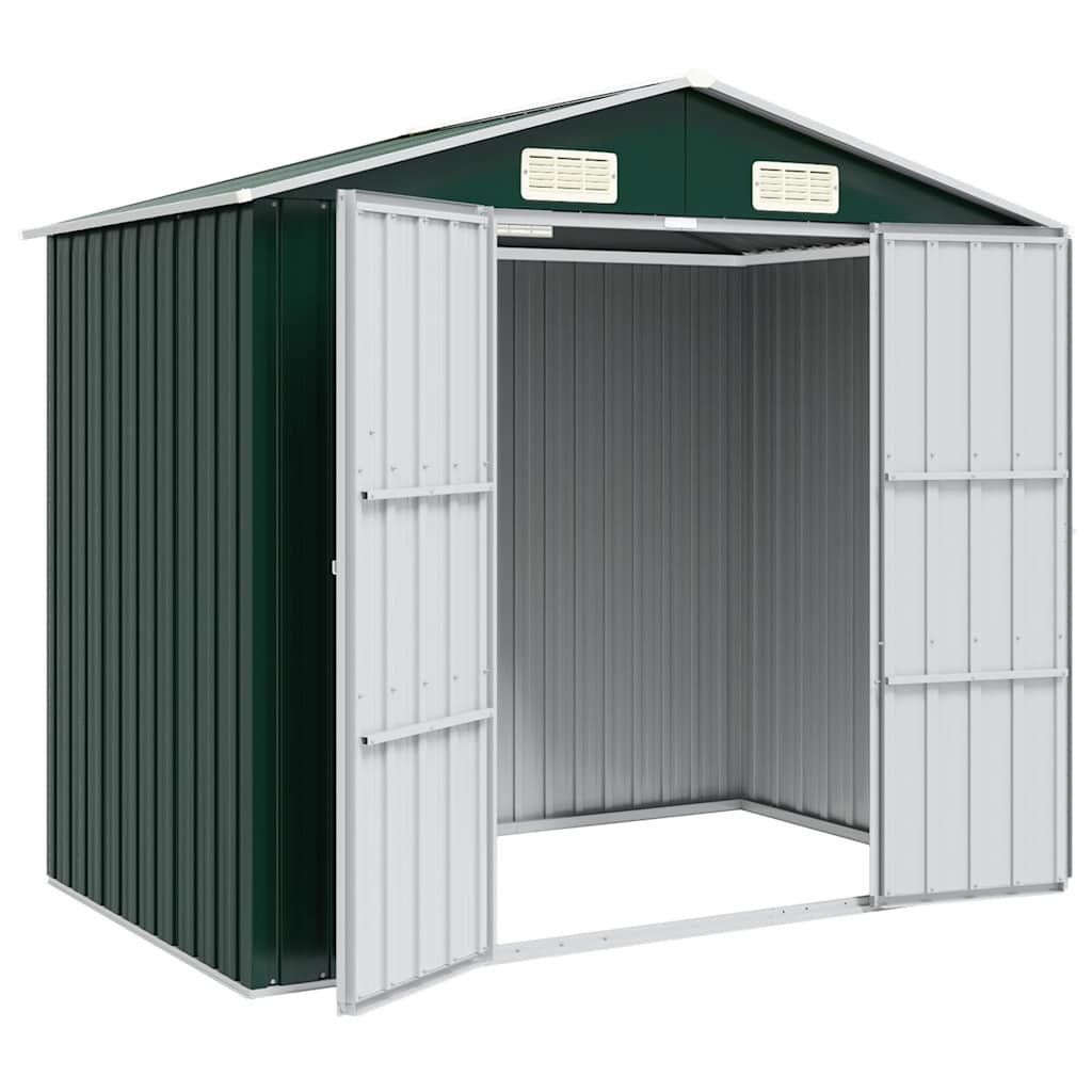 Abrigo de jardim 205x129x183 cm aço galvanizado verde