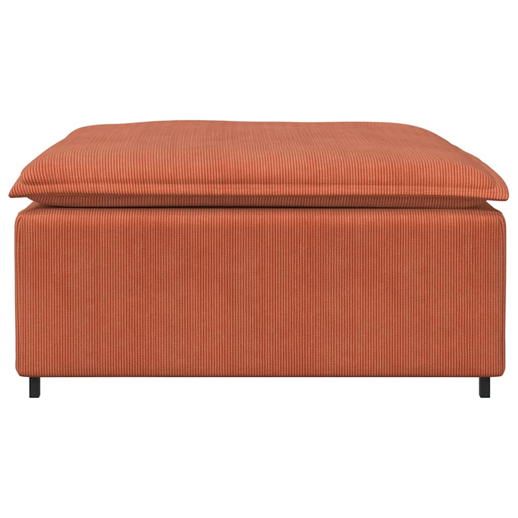 Módulo de sofá modular com apoio para os pés, vermelho e laranja, 100x100x48 cm