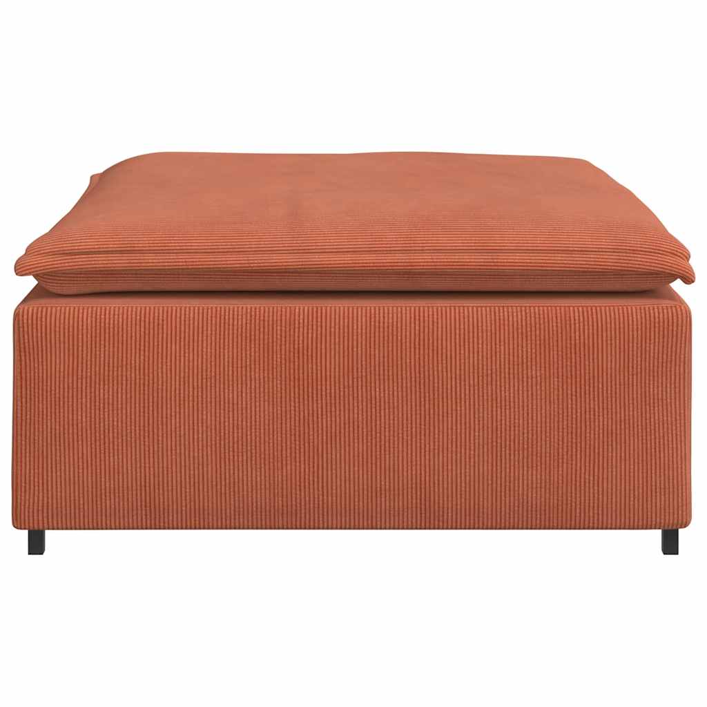 Módulo de sofá modular com apoio para os pés, vermelho e laranja, 100x100x48 cm