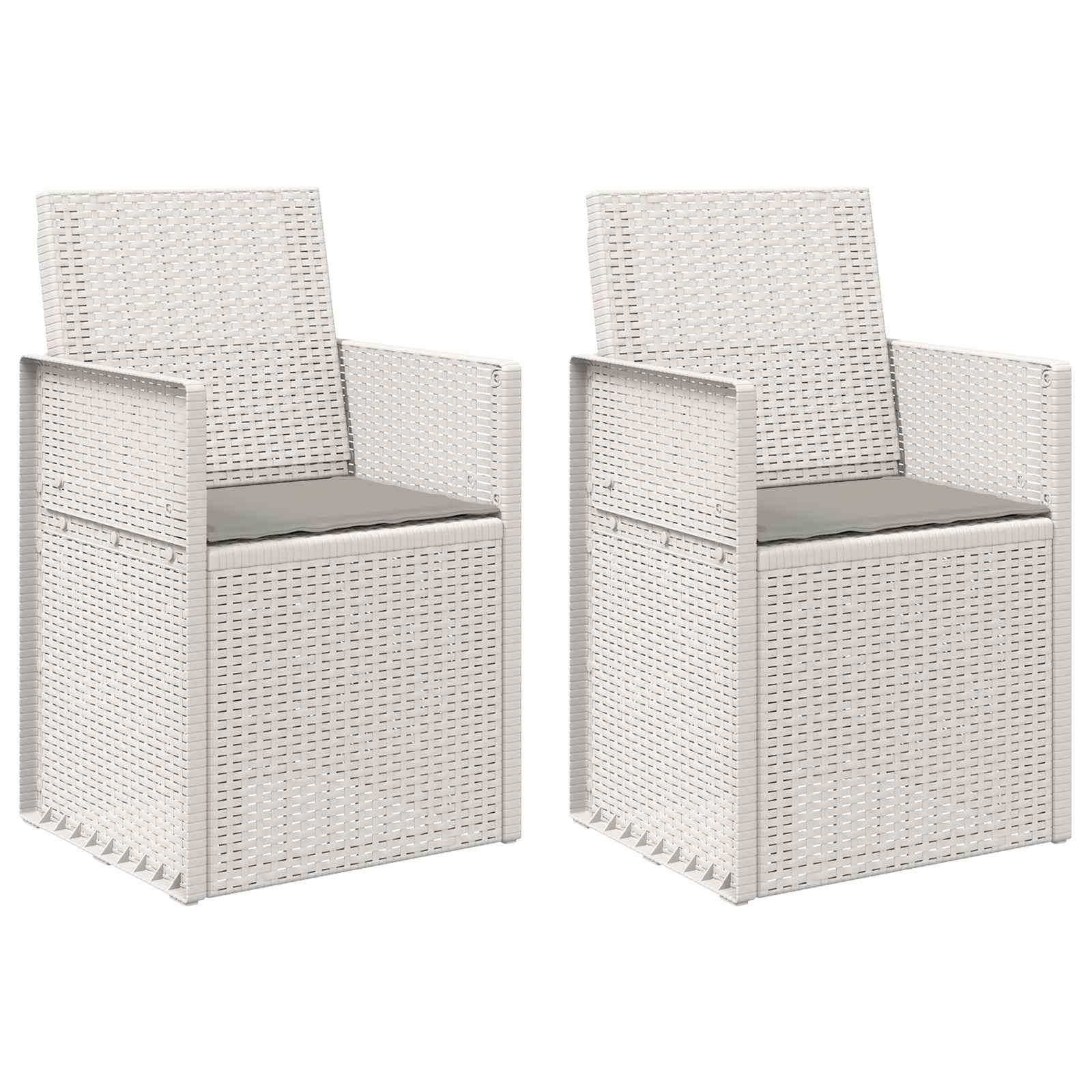 Cadeiras de jantar para jardim 2 unid. branco e cinzento-claro