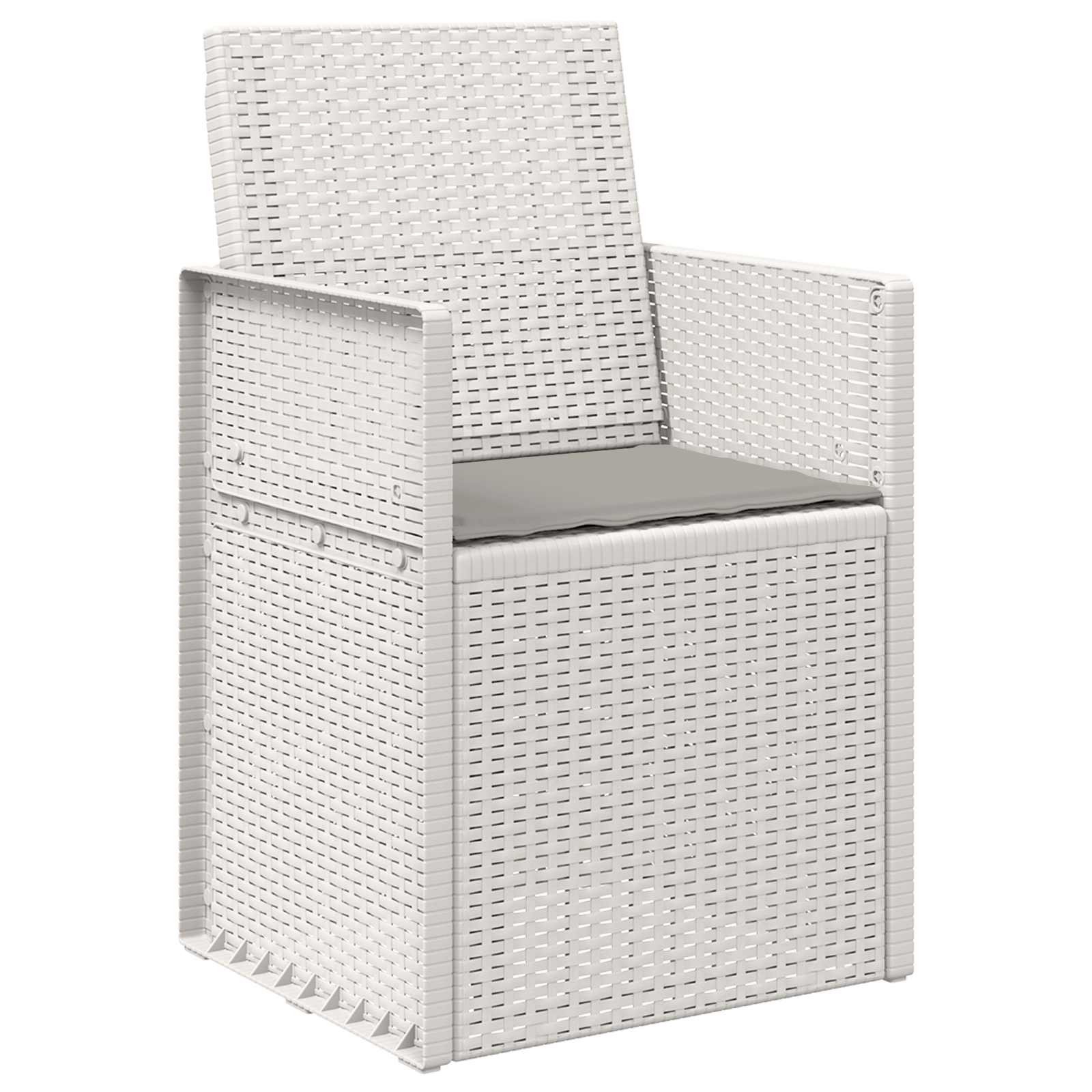 Cadeiras de jantar para jardim 2 unid. branco e cinzento-claro