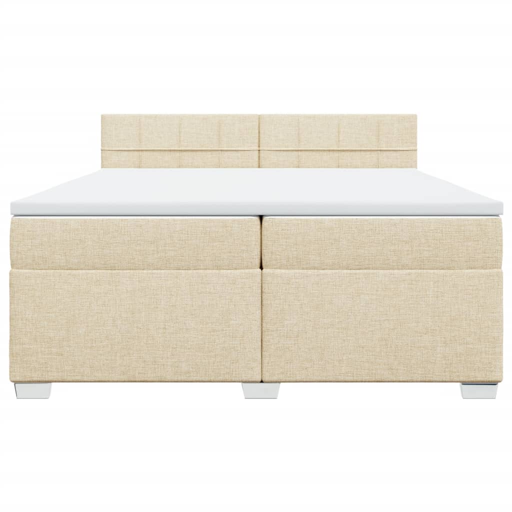 Cama com molas/colchão 200x200 cm tecido cor creme