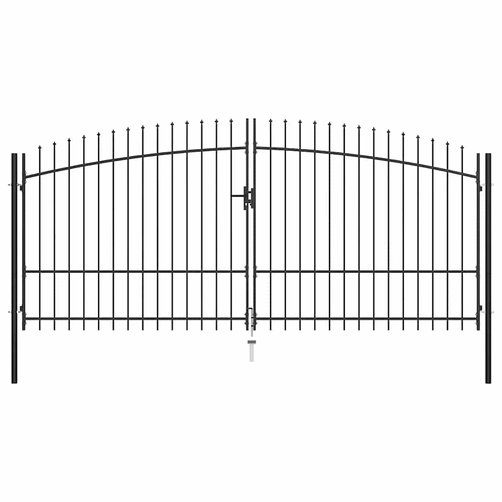 Portão de cerca de porta dupla woerden com topo em forma de lança 400x224,5 cm
