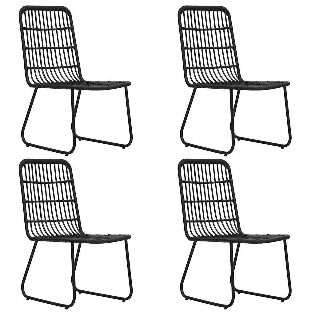 5 Pcs conjunto de jantar para exterior vime PE e vidro
