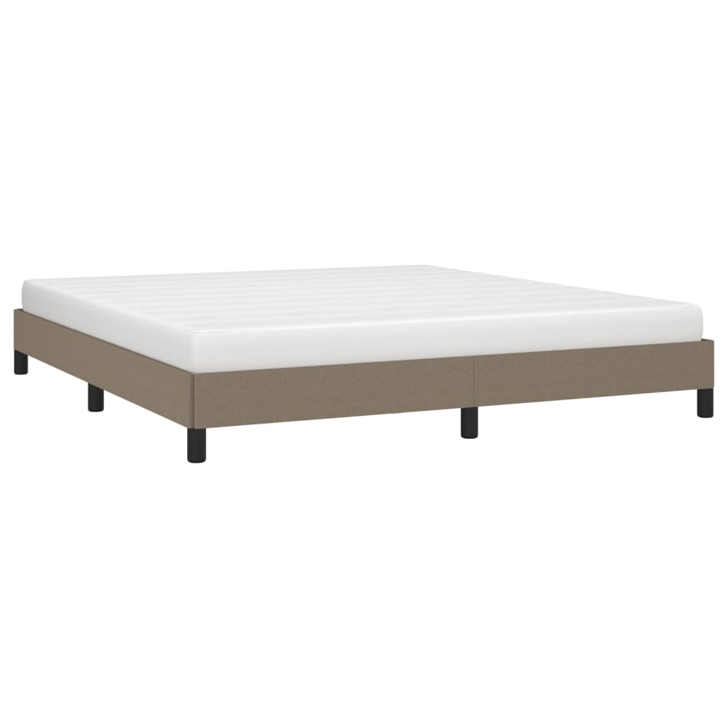 Cama sem colchão 160x200 cm tecido castanho-acinzentado