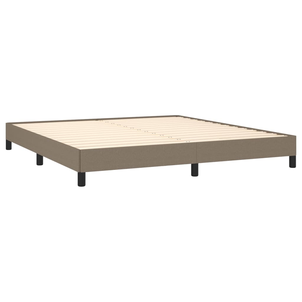 Cama sem colchão 160x200 cm tecido castanho-acinzentado