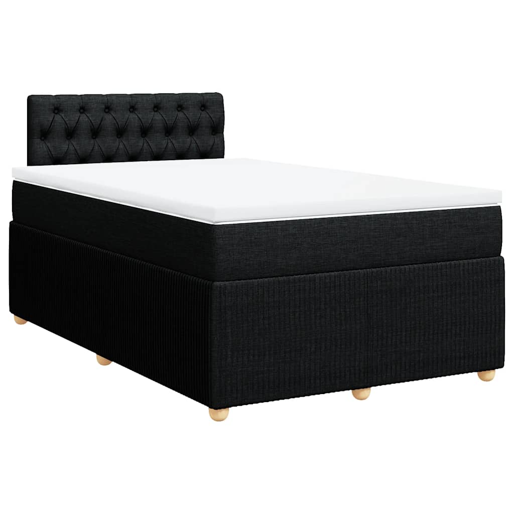 Cama com molas/colchão 120x200 cm tecido preto