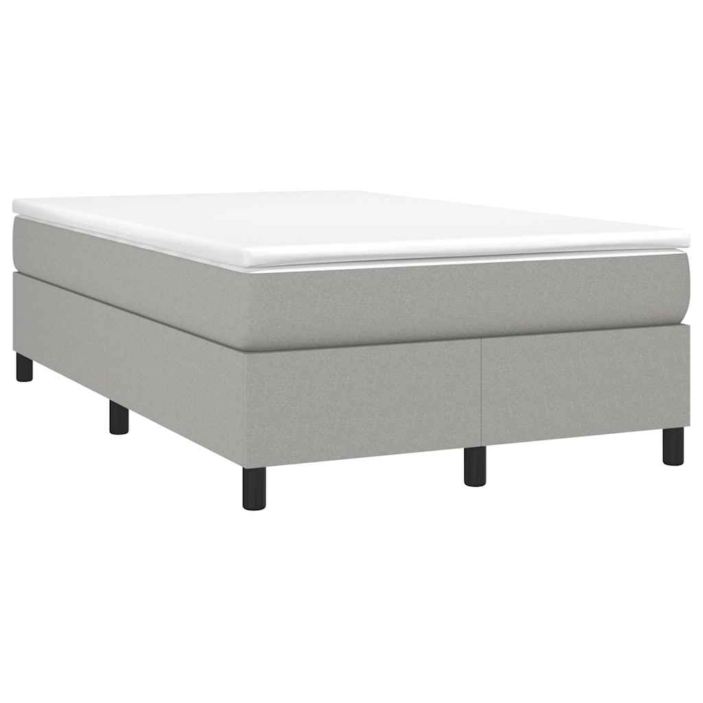 Estrutura de cama com molas 120x200 cm tecido cinzento-claro