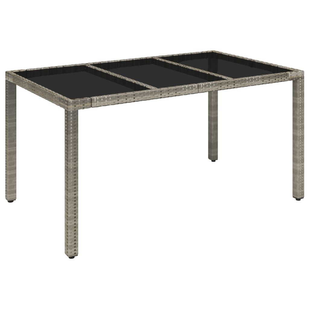 7 Pcs conjunto de jantar p/ jardim c/ almofadões vime PE cinza