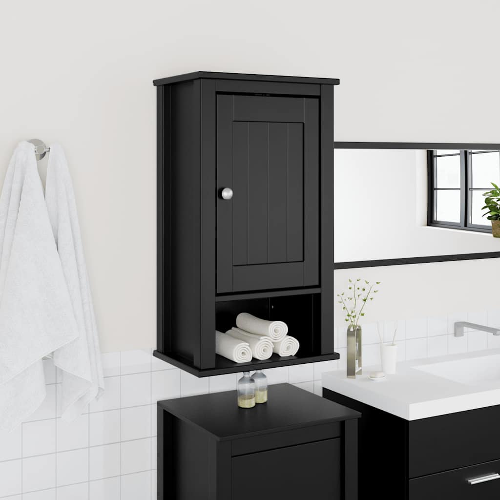 Móvel de parede p/ wc berg 40x27x71,5 cm pinho maciço preto