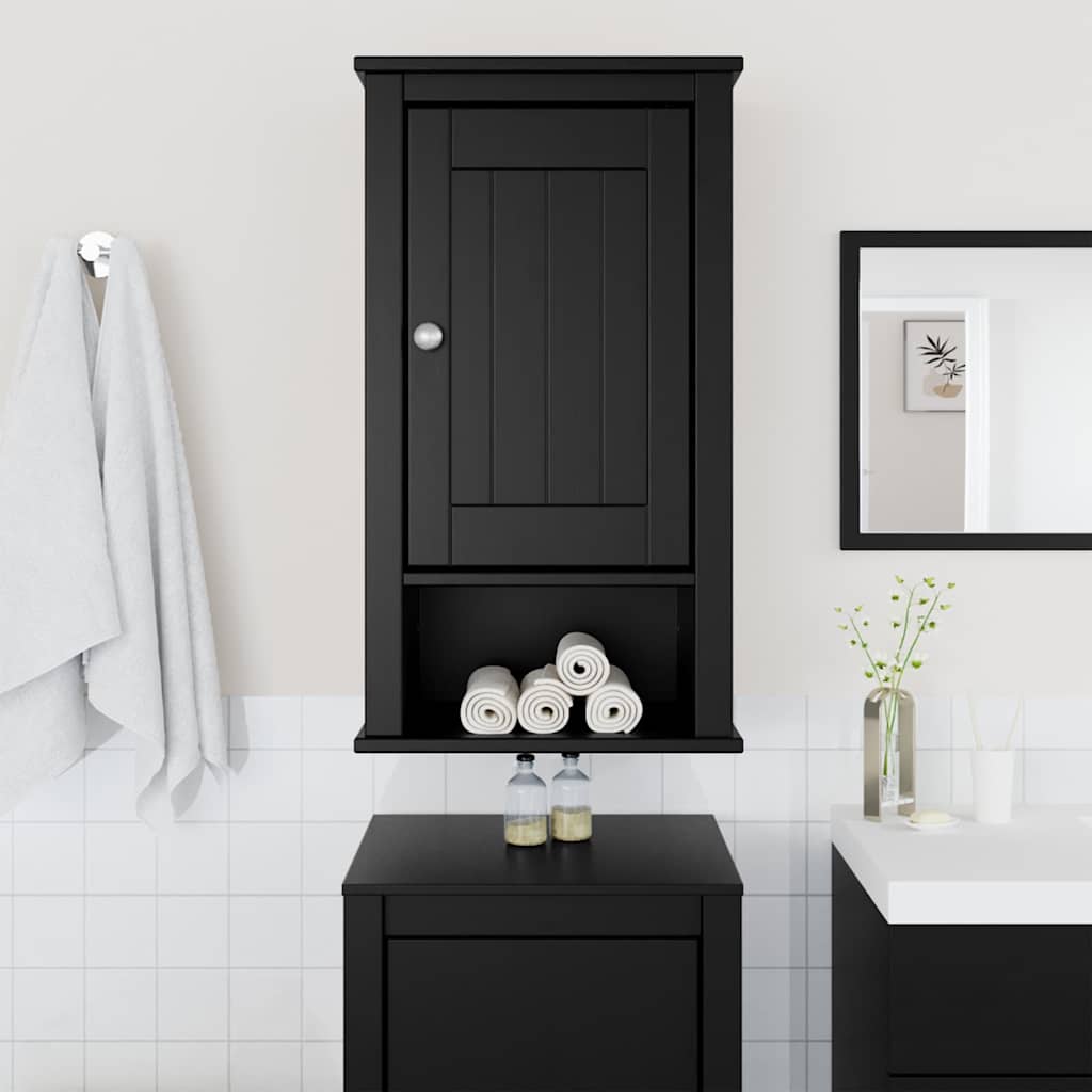 Móvel de parede p/ wc berg 40x27x71,5 cm pinho maciço preto