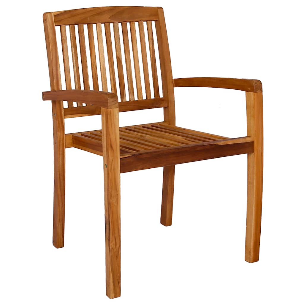 Cadeiras de jantar jardim empiháveis 2 pcs madeira teca maciça