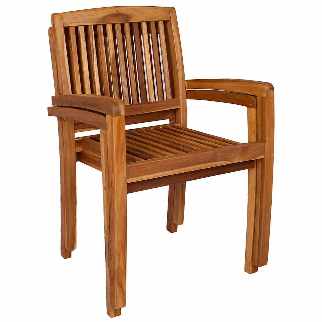 Cadeiras de jantar jardim empiháveis 2 pcs madeira teca maciça