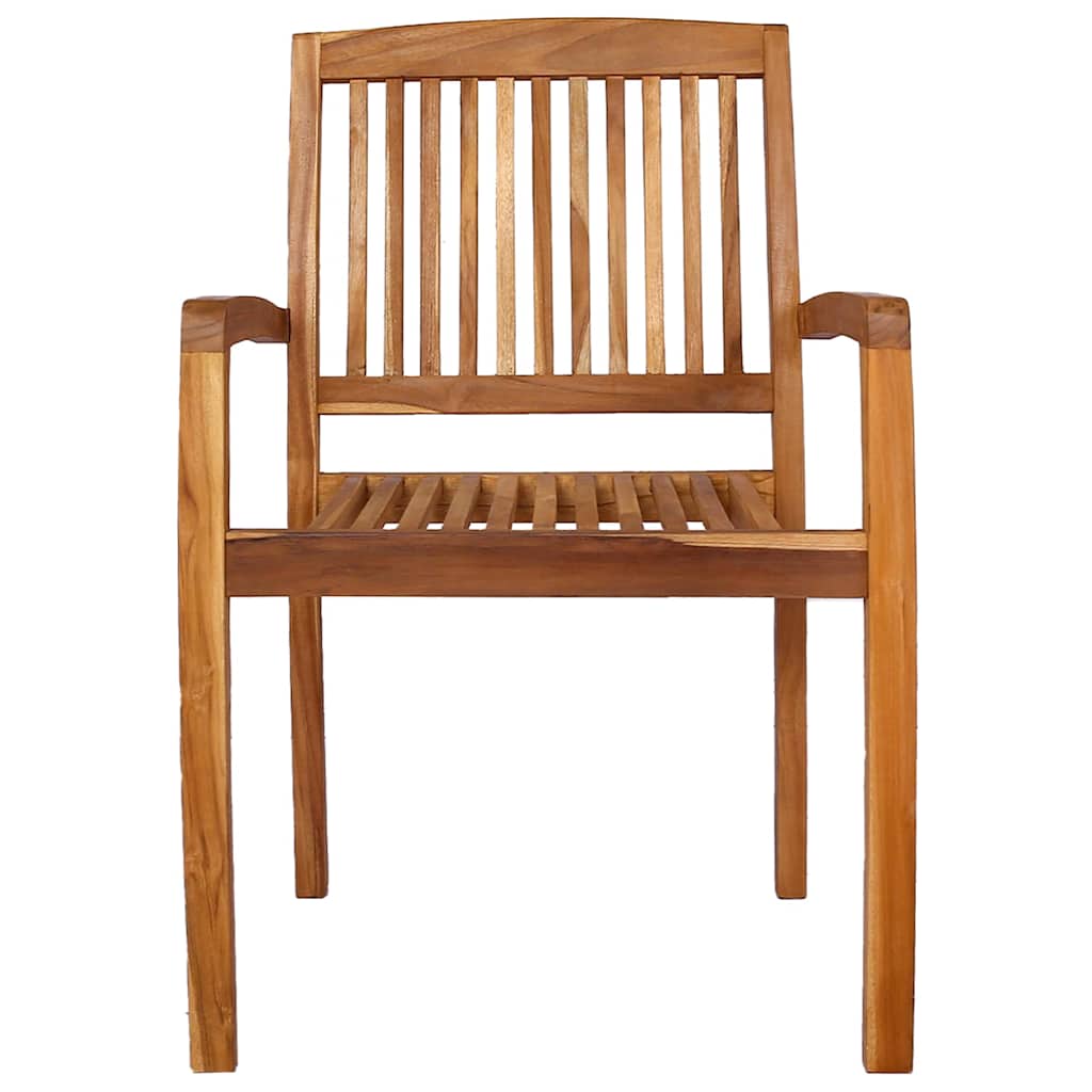 Cadeiras de jantar jardim empiháveis 2 pcs madeira teca maciça