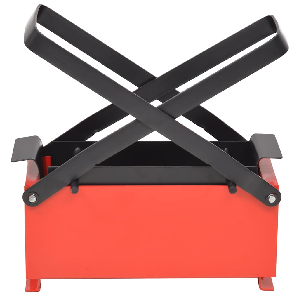 Prensa de briquetes de papel em aço 34x14x14 cm preto/vermelho