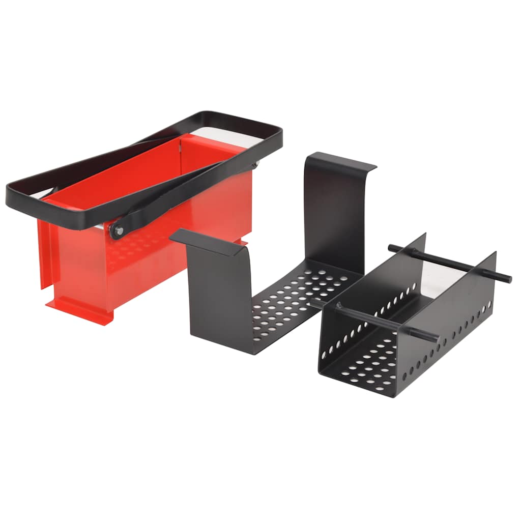 Prensa de briquetes de papel em aço 34x14x14 cm preto/vermelho