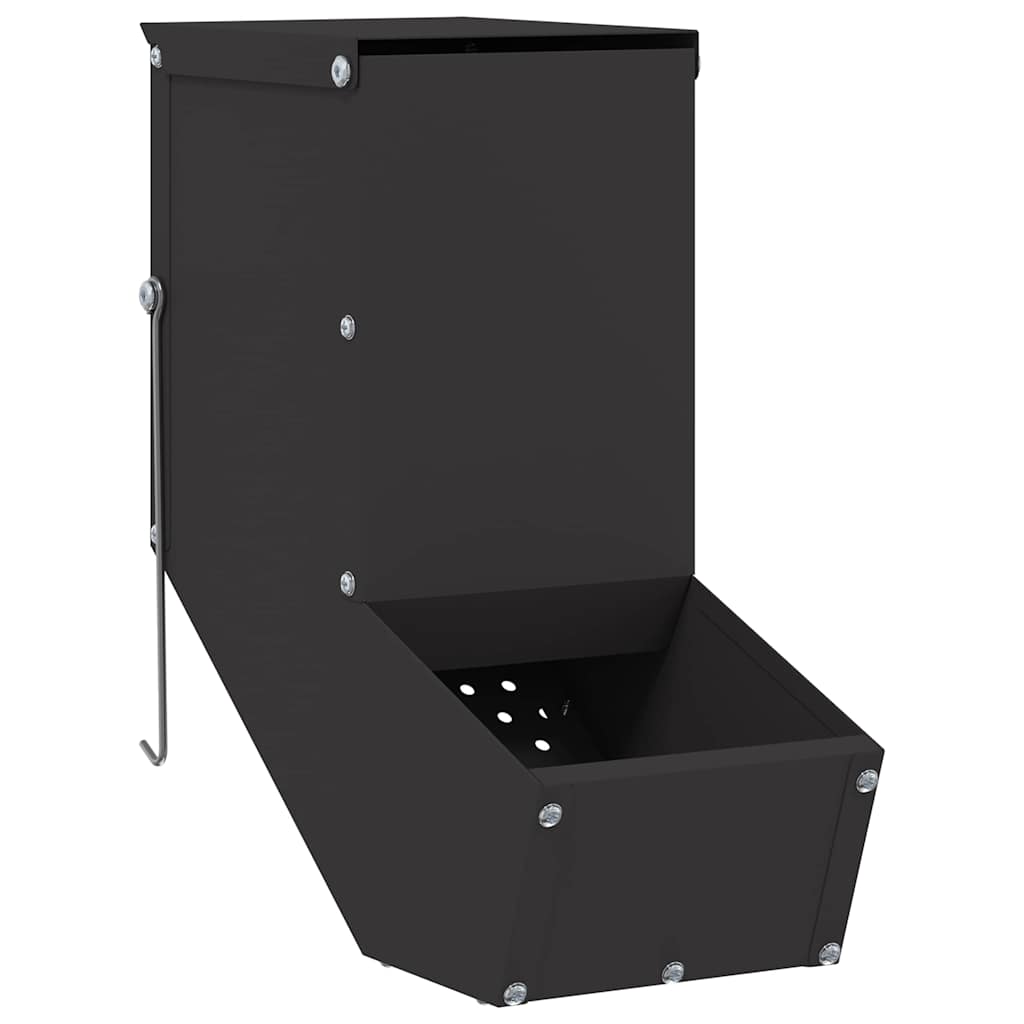 Comedouro para coelhos preto 12,5 x 26 x 28,5 cm