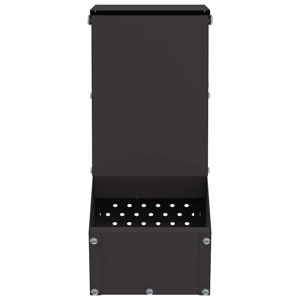 Comedouro para coelhos preto 12,5 x 26 x 28,5 cm