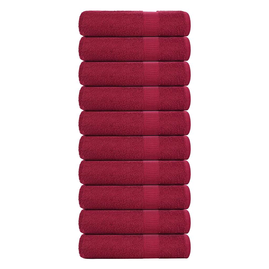 Toalhas de mãos frogn 10 pcs 50x100 cm 360 g/m² bordô