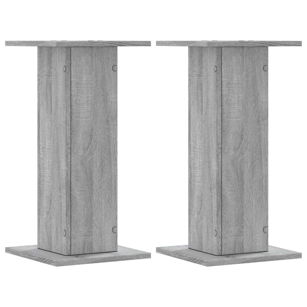 Suportes de colunas 2 pcs derivados de madeira cinzento sonoma
