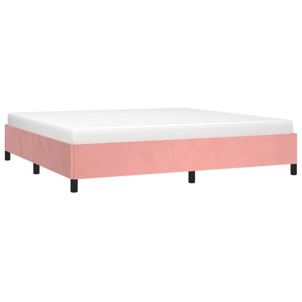Estrutura de cama sem colchão 200x200 cm veludo rosa