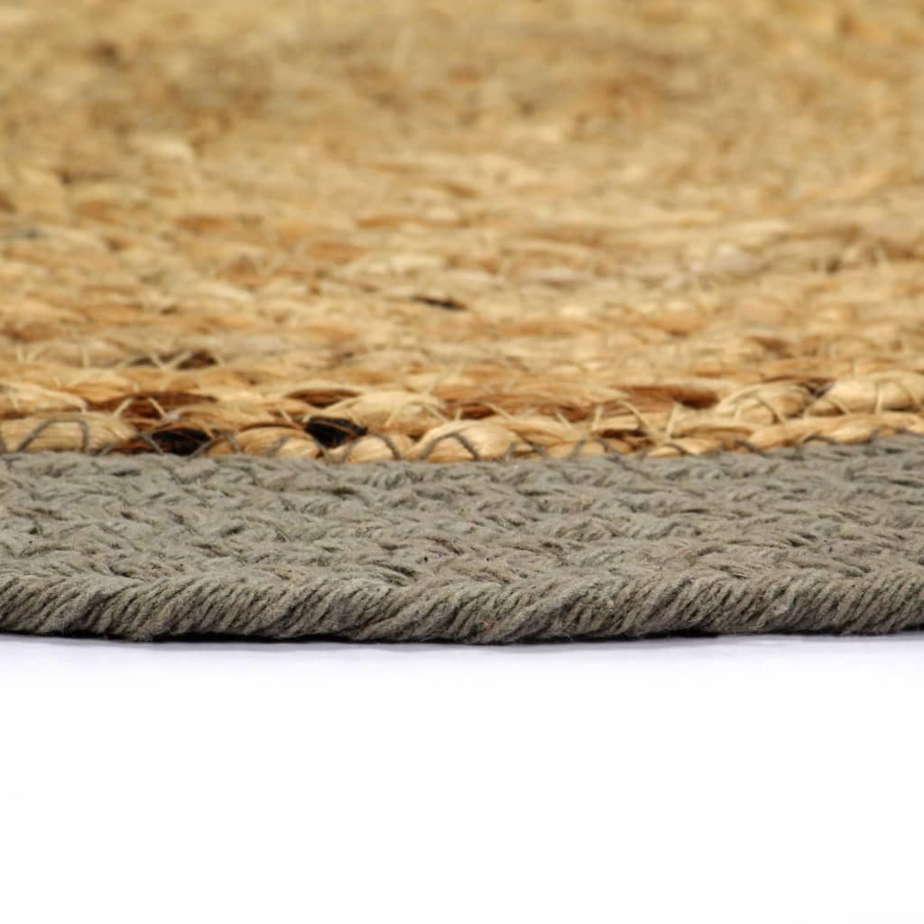 Individuais de mesa 4 pcs juta e algodão 38 cm natural e cinza
