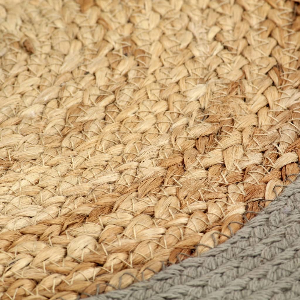 Individuais de mesa 4 pcs juta e algodão 38 cm natural e cinza
