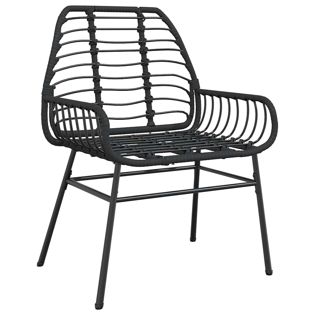 Conjunto de jantar jardim 9 peças vidro vime PE preto