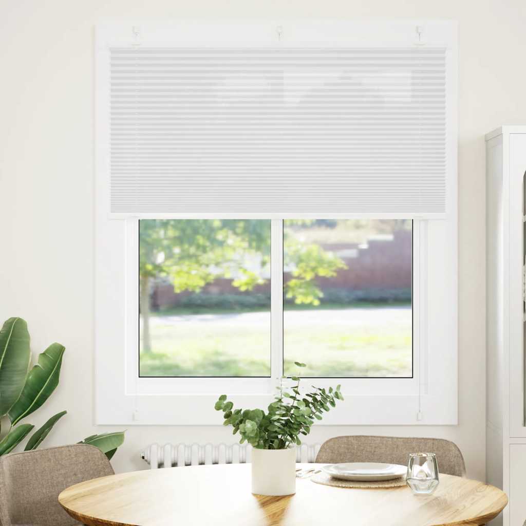 Branco plissada cega 120x100cm largura tecido 119,4cm poliéster
