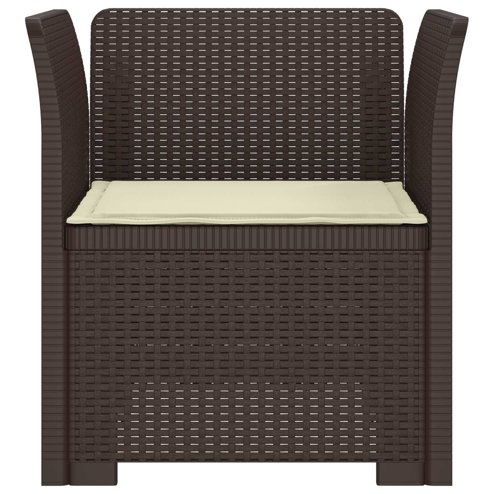 Poltrona 1 lugar com almofada look rattan PP castanho