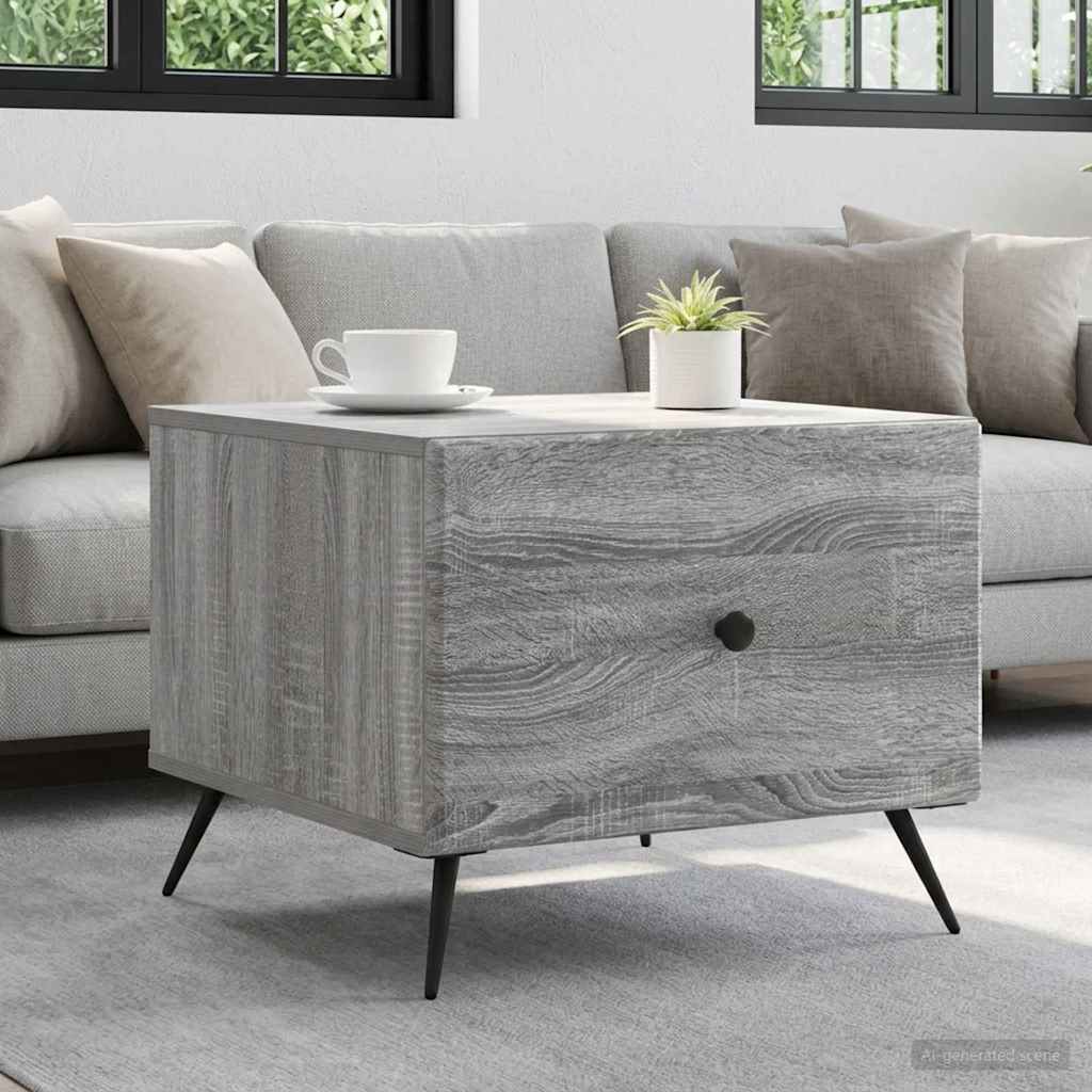 Mesa de centro com gaveta sonoma cinzento 49 x 50 x 40 cm