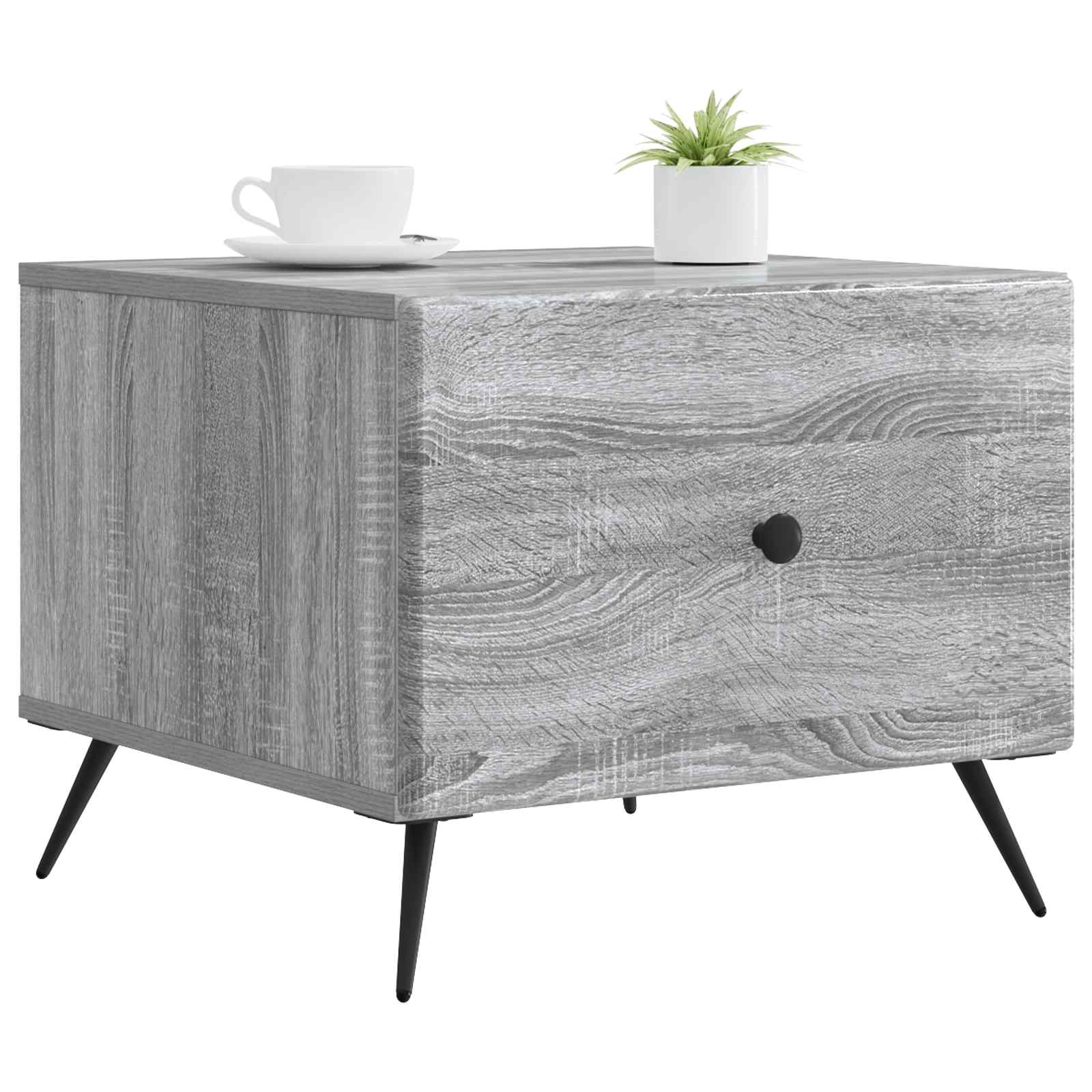 Mesa de centro com gaveta sonoma cinzento 49 x 50 x 40 cm