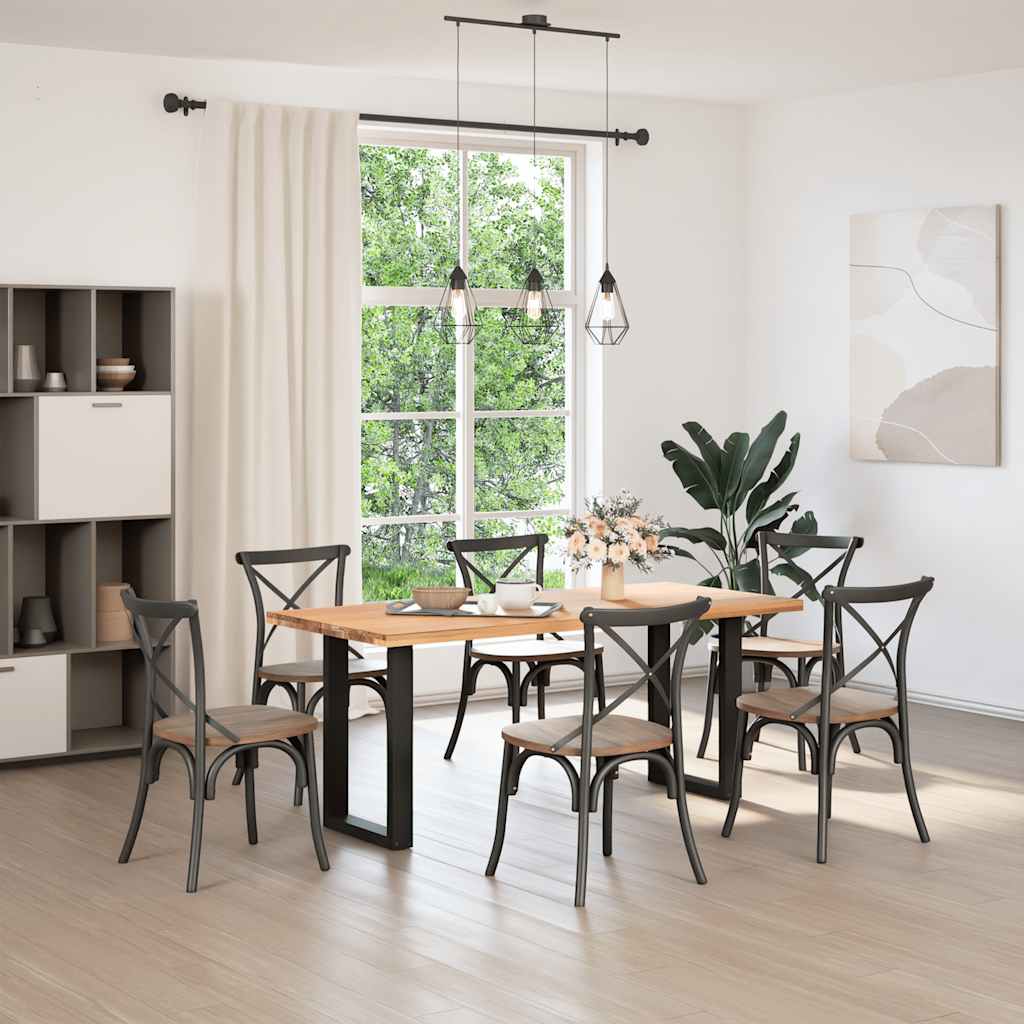 Pés de mesa de jantar em forma de u, 2 peças, preto, 50x(72-73) cm, aço
