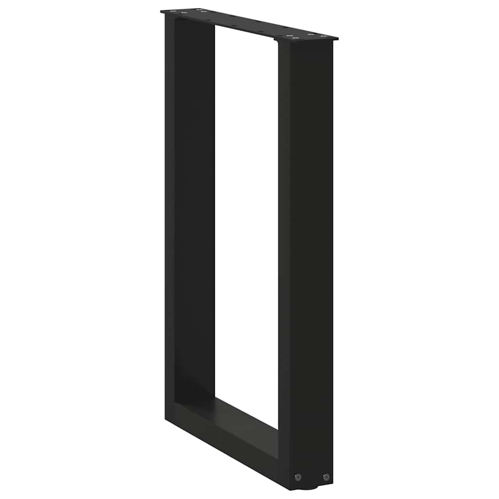 Pés de mesa de jantar em forma de u, 2 peças, preto, 50x(72-73) cm, aço