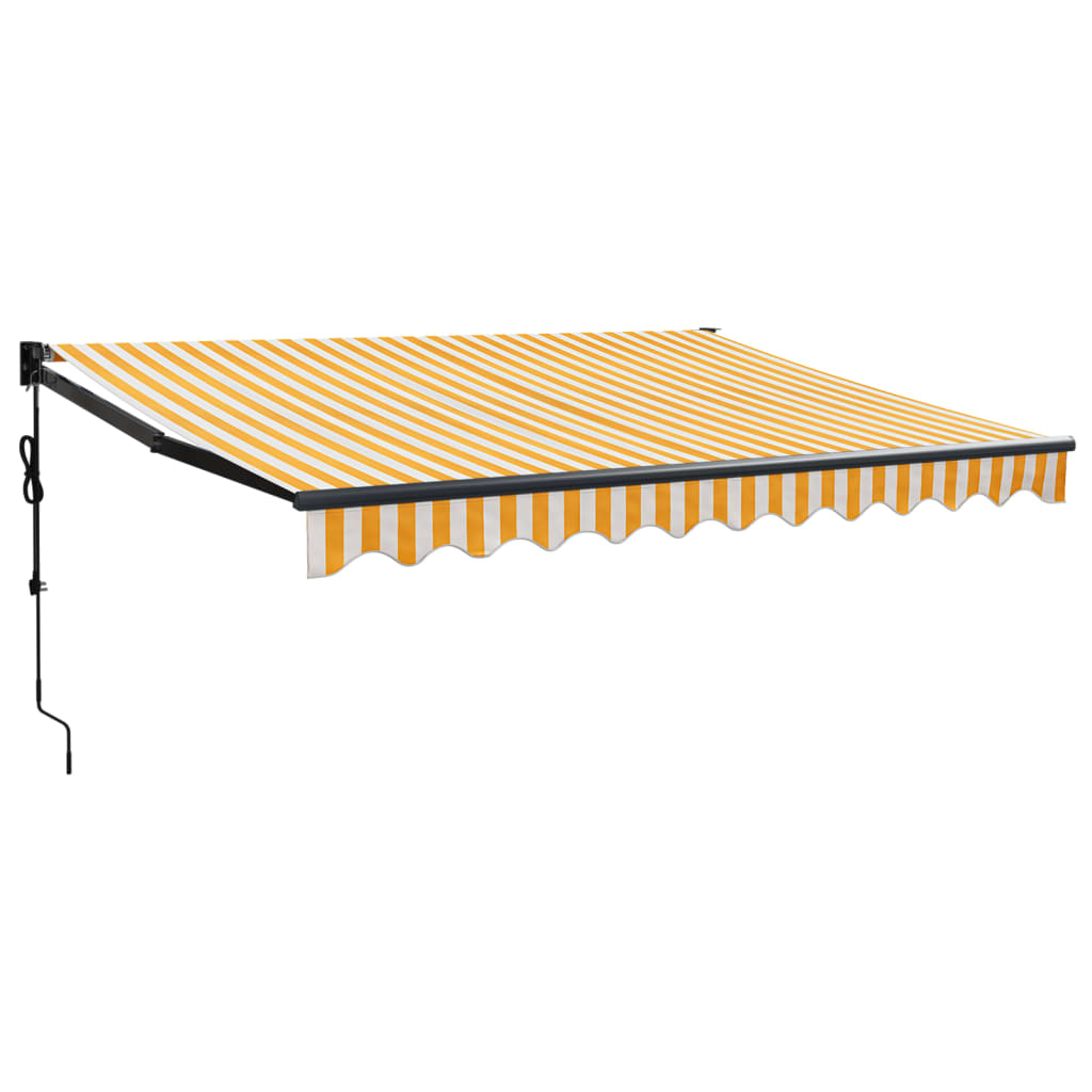 Toldo retrátil automático 3x2,5 m amarelo e branco