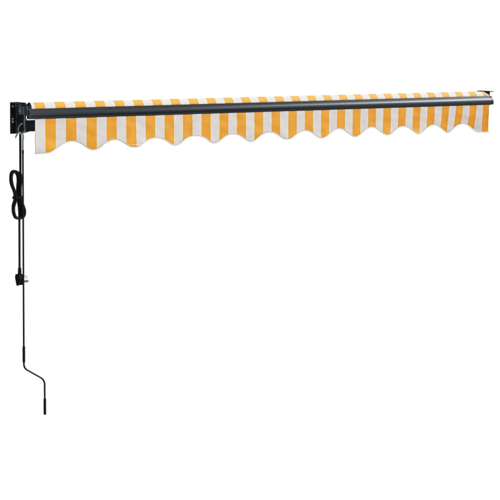 Toldo retrátil automático 3x2,5 m amarelo e branco