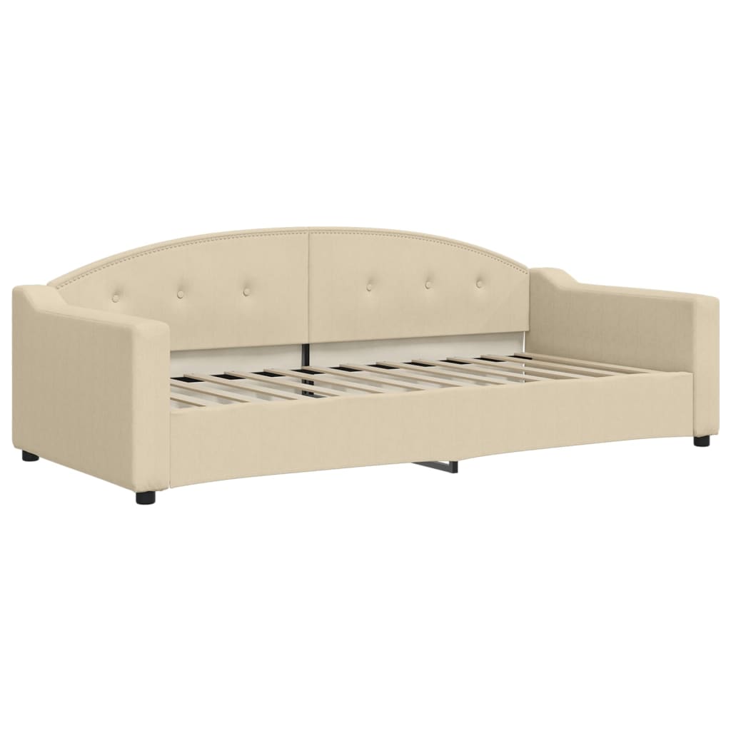 Sofá-cama c/ gavetão e colchões 90x200 cm tecido cor creme
