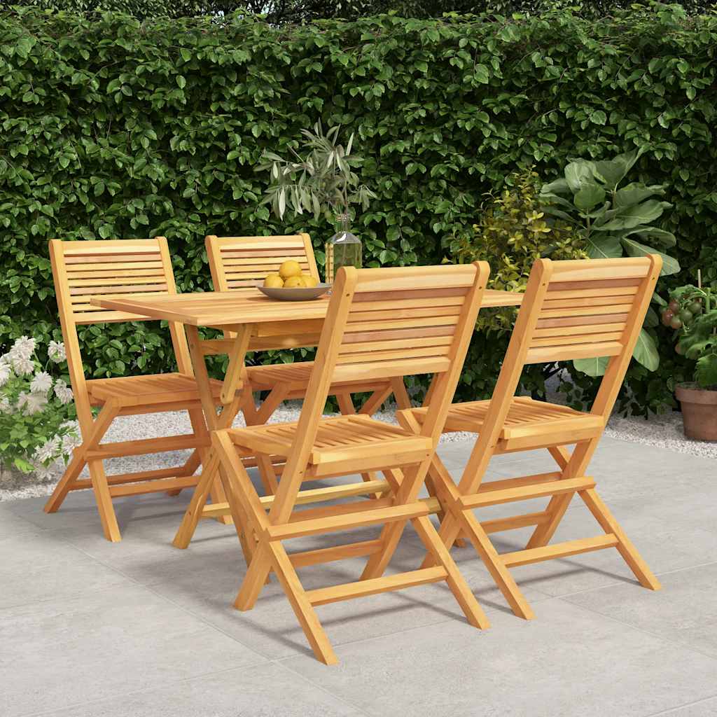 5 Pcs conjunto de jantar p/ jardim madeira de teca maciça