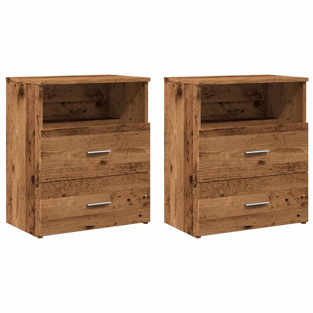 Mesas de cabeceira 2 pcs derivados de madeira madeira velha