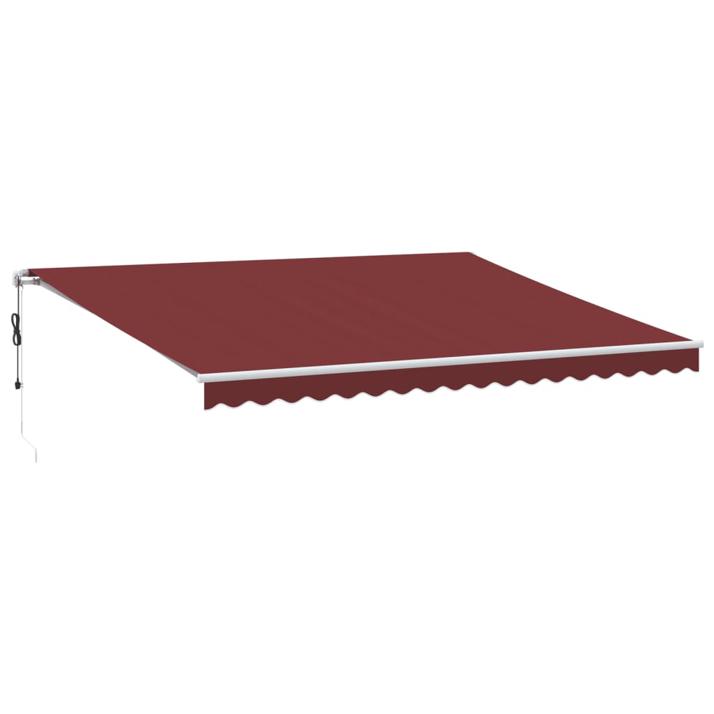 Toldo retrátil automático com luz LED 450x350 cm bordô