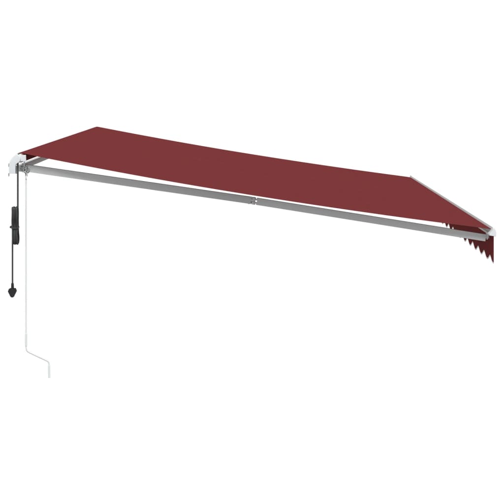 Toldo retrátil automático com luz LED 450x350 cm bordô