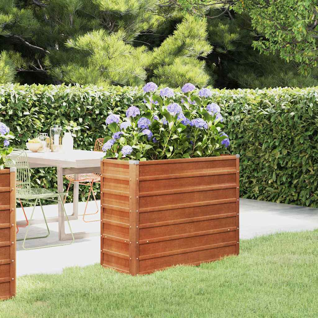Canteiro de jardim 100x40x77 cm aço corten cor enferrujado