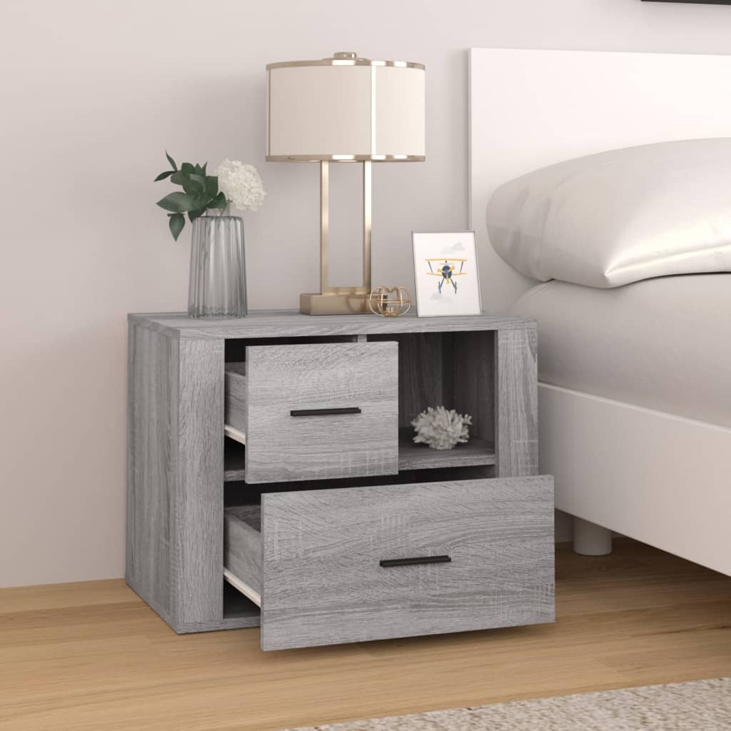 Mesa de cabeceira 60x36x45 cm derivados madeira cinzento sonoma