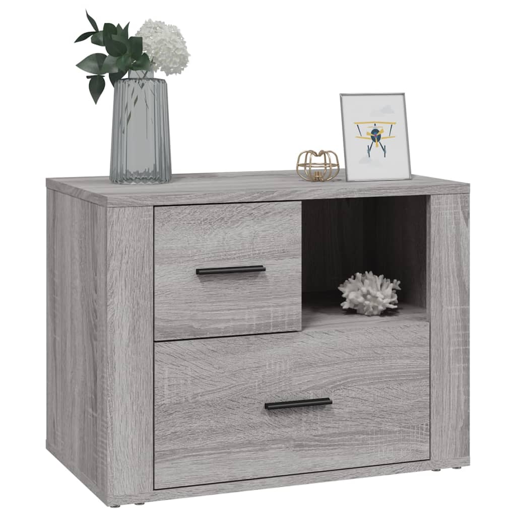 Mesa de cabeceira 60x36x45 cm derivados madeira cinzento sonoma
