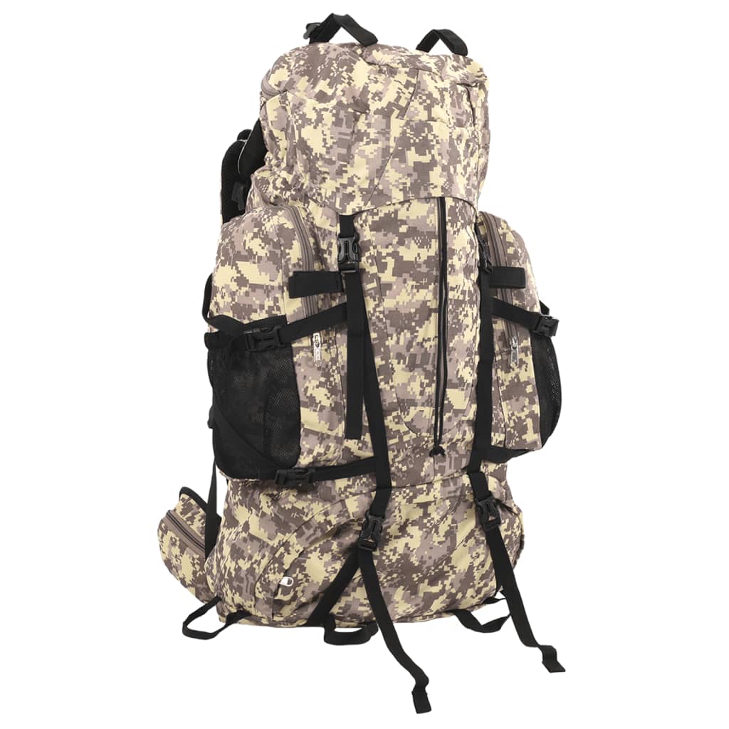 Mochila para caminhadas 100 l tecido oxford camuflagem castanha