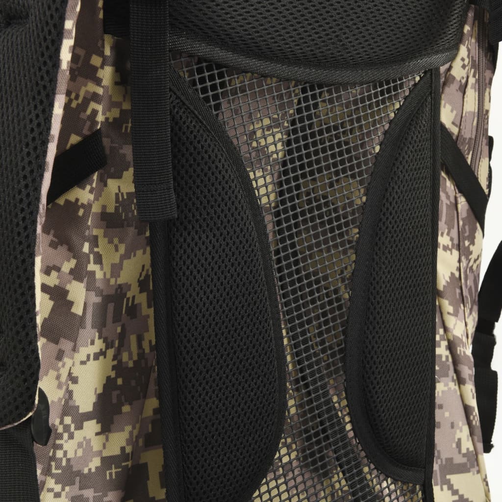 Mochila para caminhadas 100 l tecido oxford camuflagem castanha