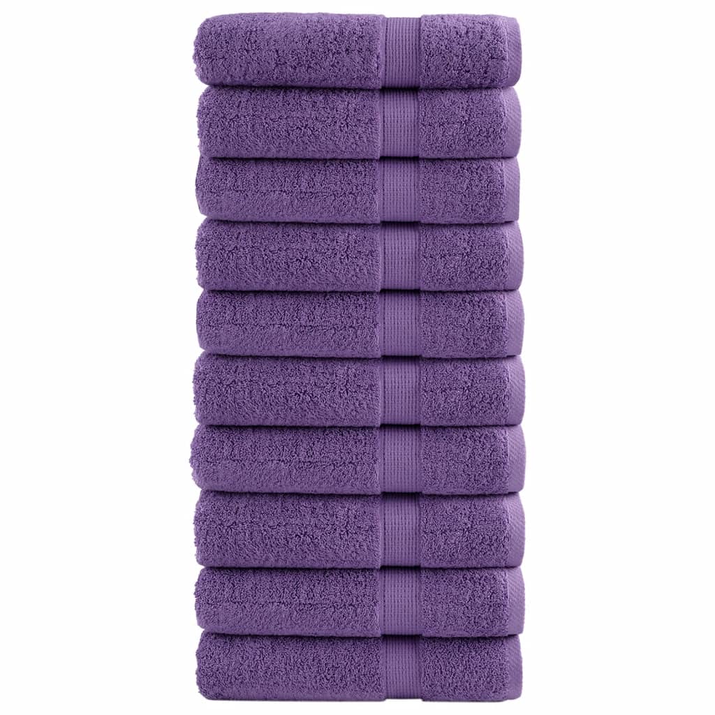 Toalhas de mãos premium solund 10 pcs 50x100 cm 600 gsm roxo