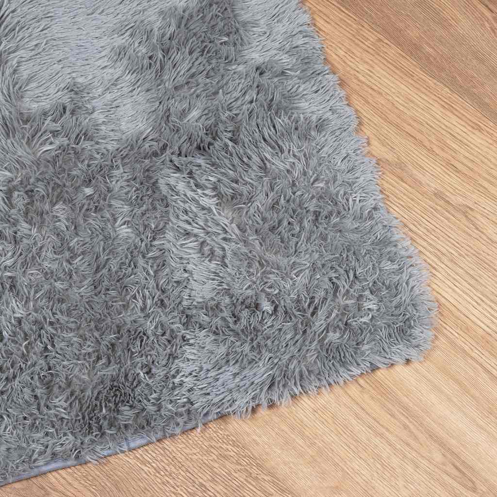 Tapete shaggy de pelo alto navarra 130x200 cm cinzento-claro
