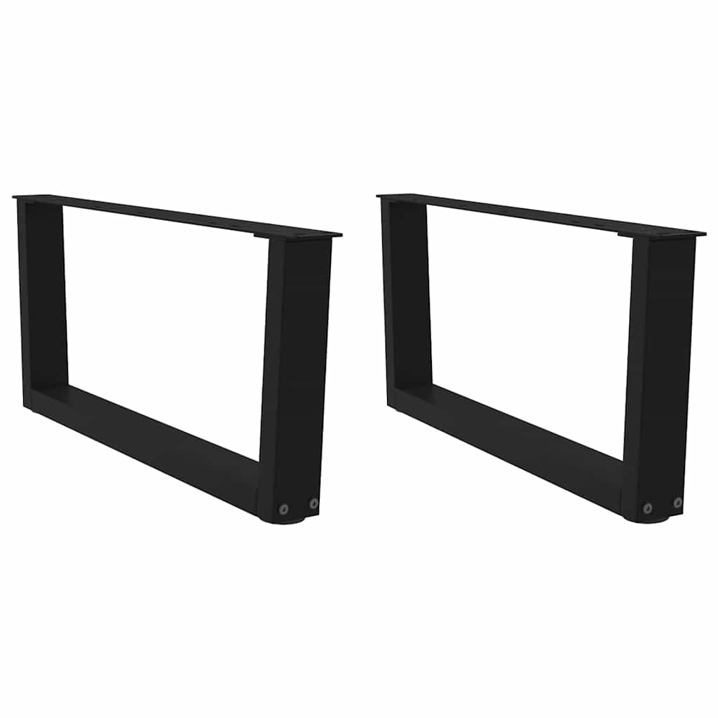 Pés para mesa de centro em v, 2 peças, preto, 70x(30-31,3) cm, aço